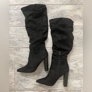 NWOT express scrunch black mid-calf boot